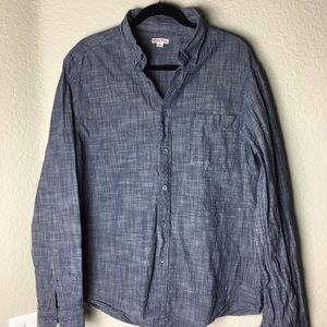 Merona Denim Blue Long Sleeve Dress Shirt XL